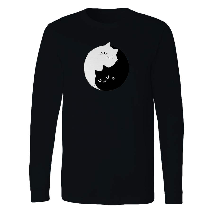 Yin Yang Cats Kittens Long Sleeve T-Shirt Tee