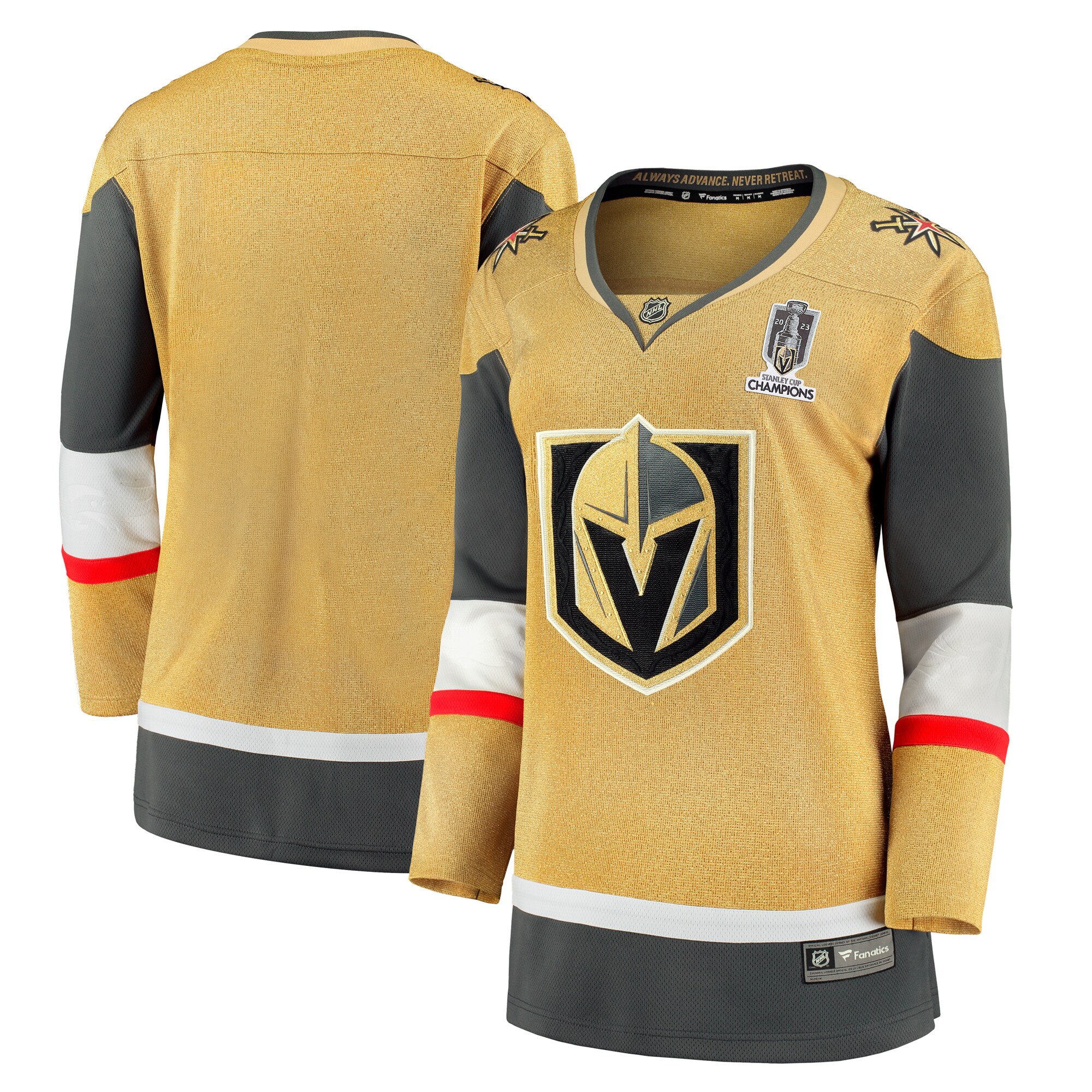 Women's Vegas Golden Knights Gold 2023 Stanley Cup Champions Home Breakaway Jersey