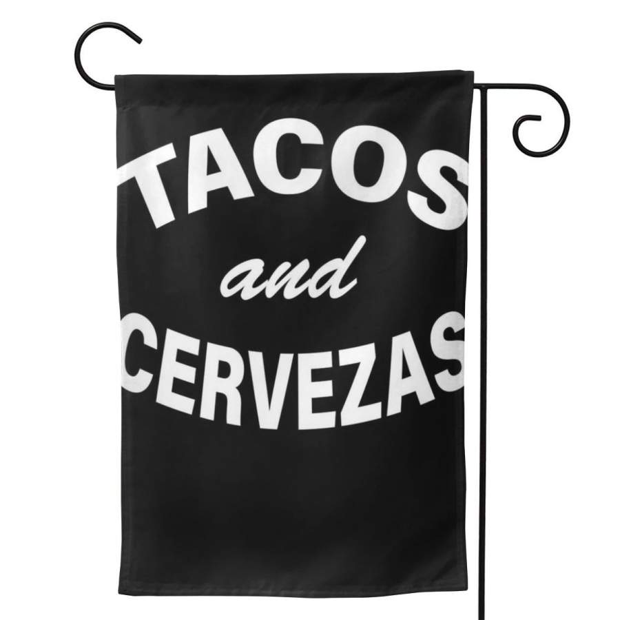 2 Pcs Garden Flag Tacos And Cervezas Horizontal Poster 12.5″x18″ -Mothers Day, Birthday Gifts for Mom, Dad, Wife, Husband, Daughters, Grandma, Friends