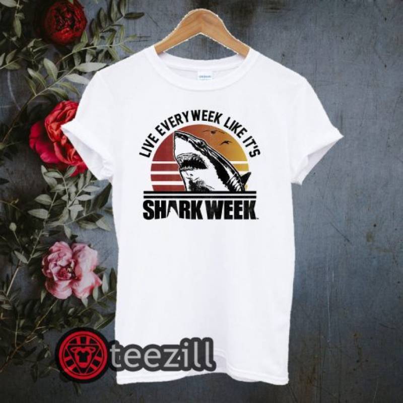 Shark Week Live Every Week Like It’s Shark Week Retro T-Shirt