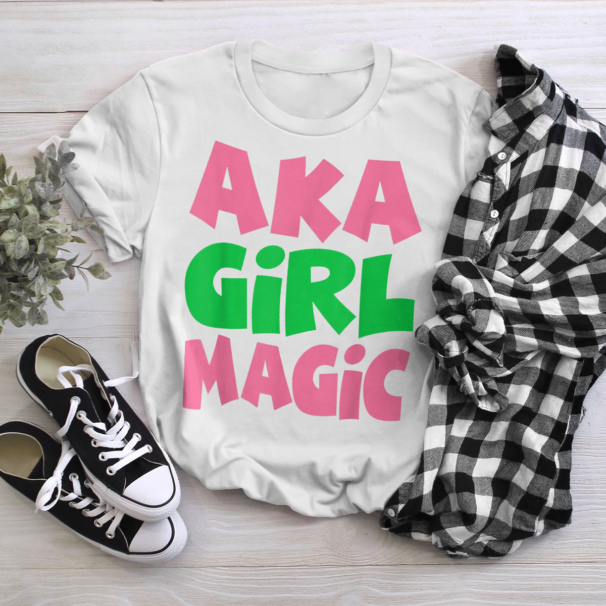 Aka Girl Magic Shirt Pretty Girl Shirt Alpha Kappa Alpha 1908 Shirt Aka Paraphernalia Pink And Green Shirt