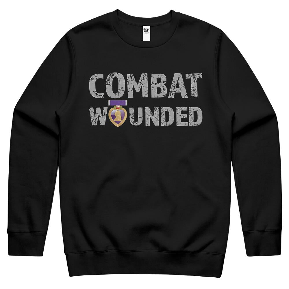 Purple Heart Award Shirt Combat Wounded Veteran Crewneck Sweatshirt