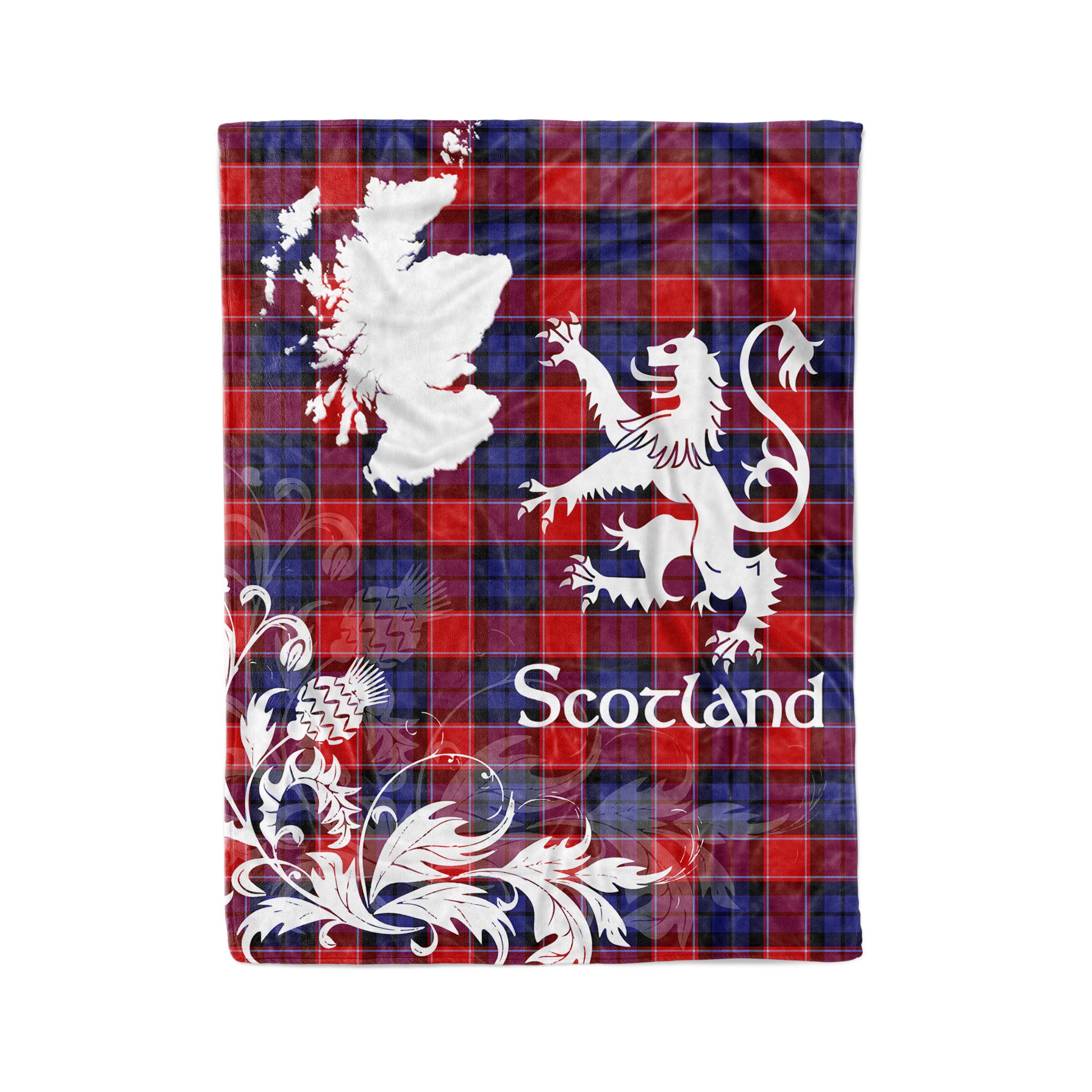 Tartan Plaid Fleece Blanket Tartan Blanket Thistle And Lion Scottish Clan Haldane Plaid Blanket