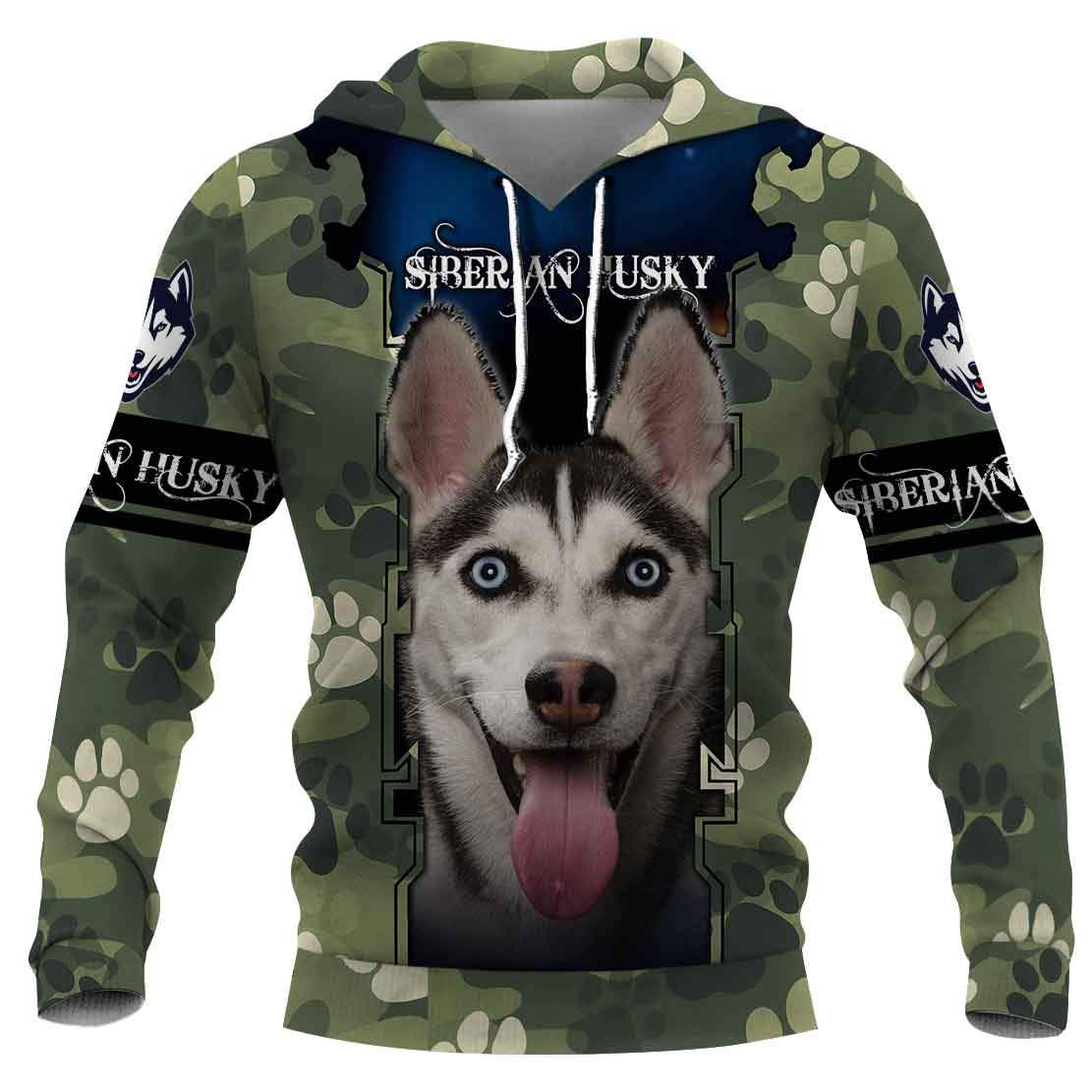 Husky Siberian  Camo 3D Full Printing