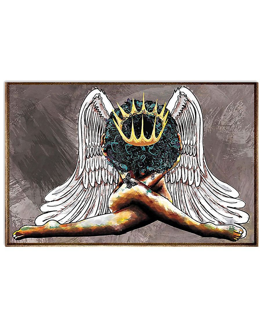 African – Black Art – Angel Black Girl Horizontal Canvas And Poster Horizontal Canvas And Poster | Wall Decor Visual Art