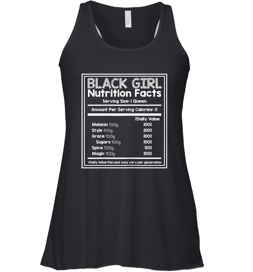 Black Girl Nutritional Fact Tshirt Black History T shirts Racerback Tank