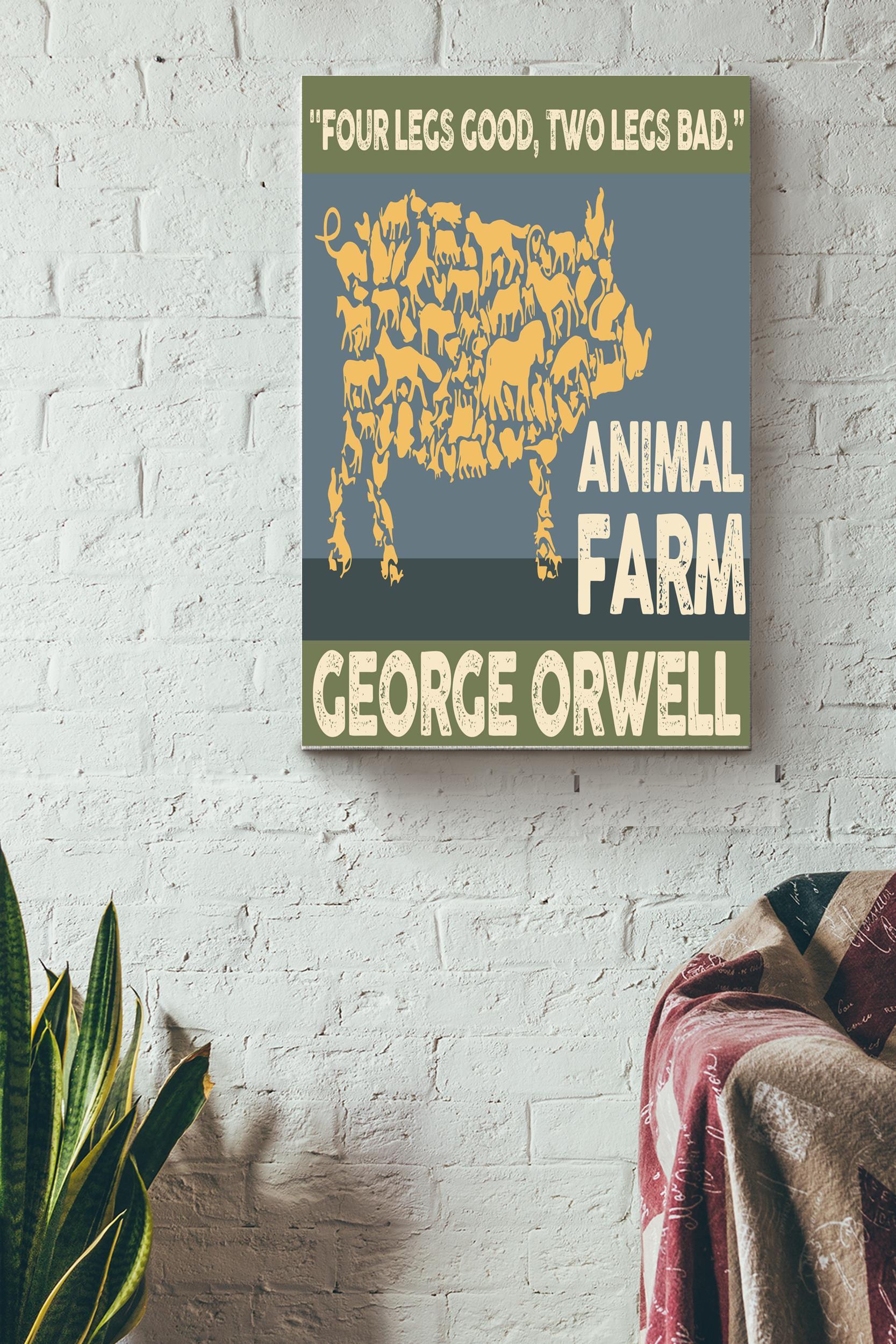 Animal Farm George Orwell Poster – Magazine Cover Wall Art – Gift For Readers Farmers Herdsman Stockman Home Decor Wrapped Canvas