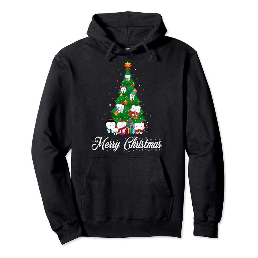 Cute Tooth Christmas Tree Xmas Tee Dental Assistant Gifts Hoodie