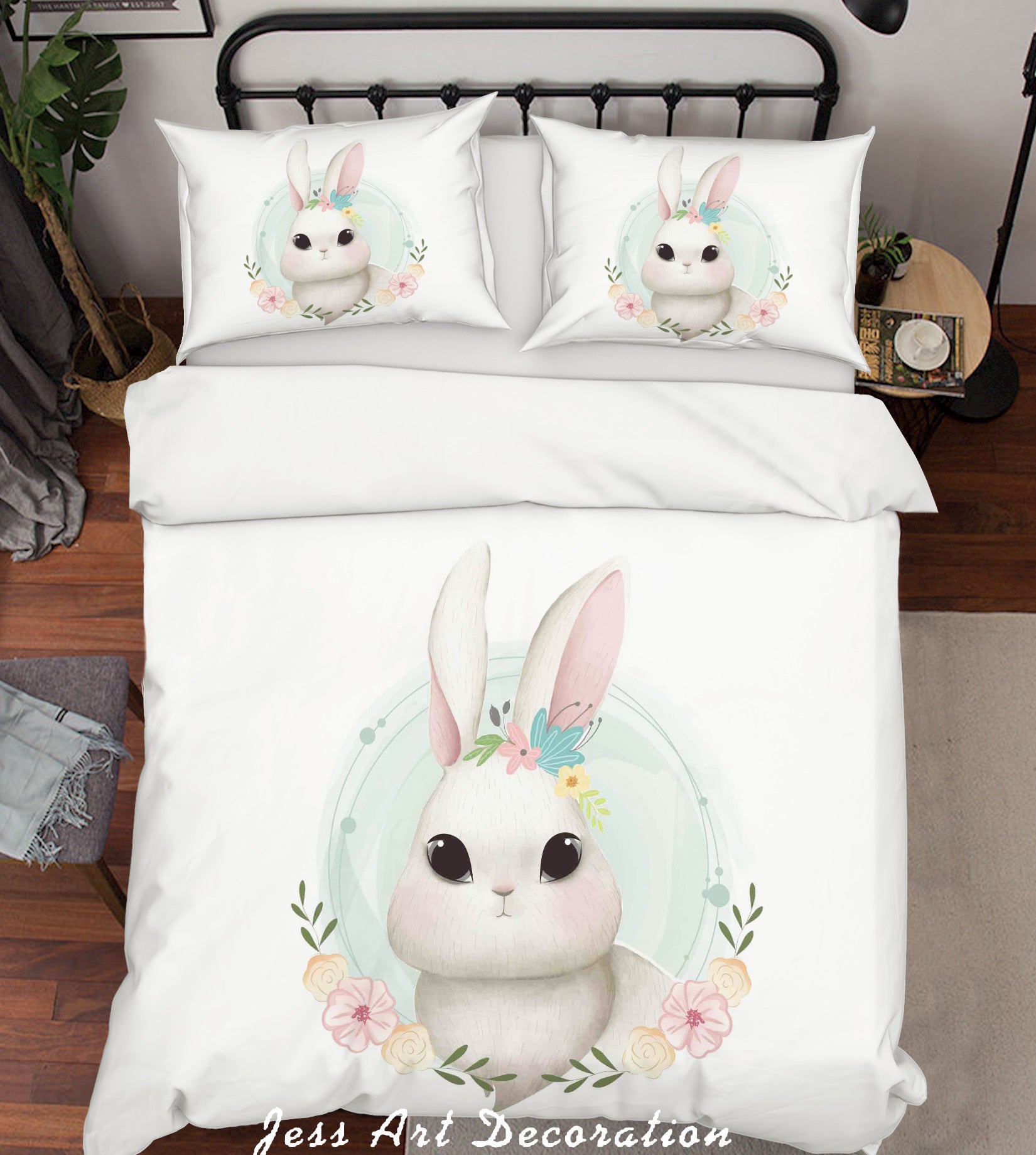 3D Cartoon Rabbit Quilt Cover Set Bedding Set Duvet Cover Pillowcases Sf07