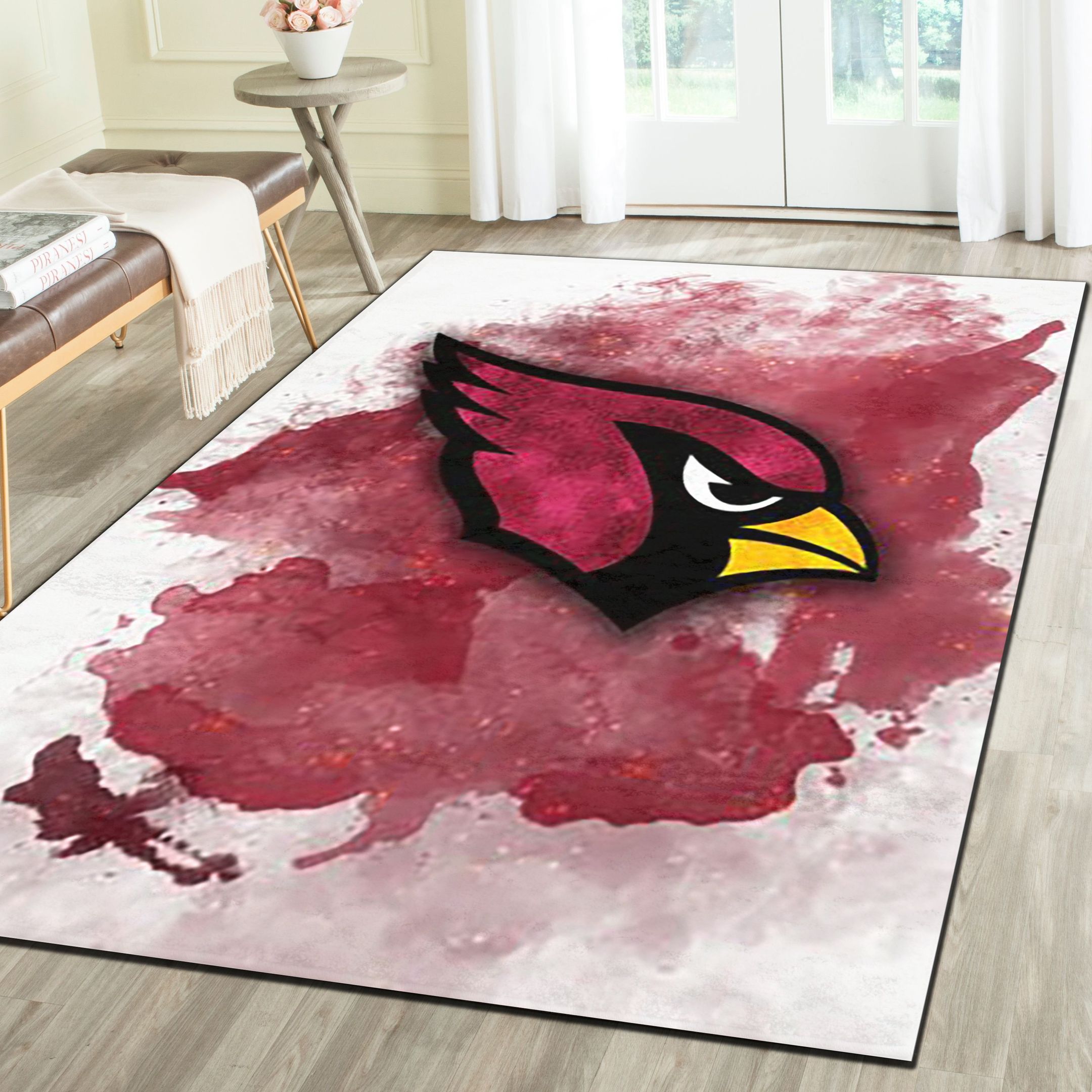 Arizona Cardinals Area Rugs, Football Team Living Room Carpet, Fan Cave Floor Mat