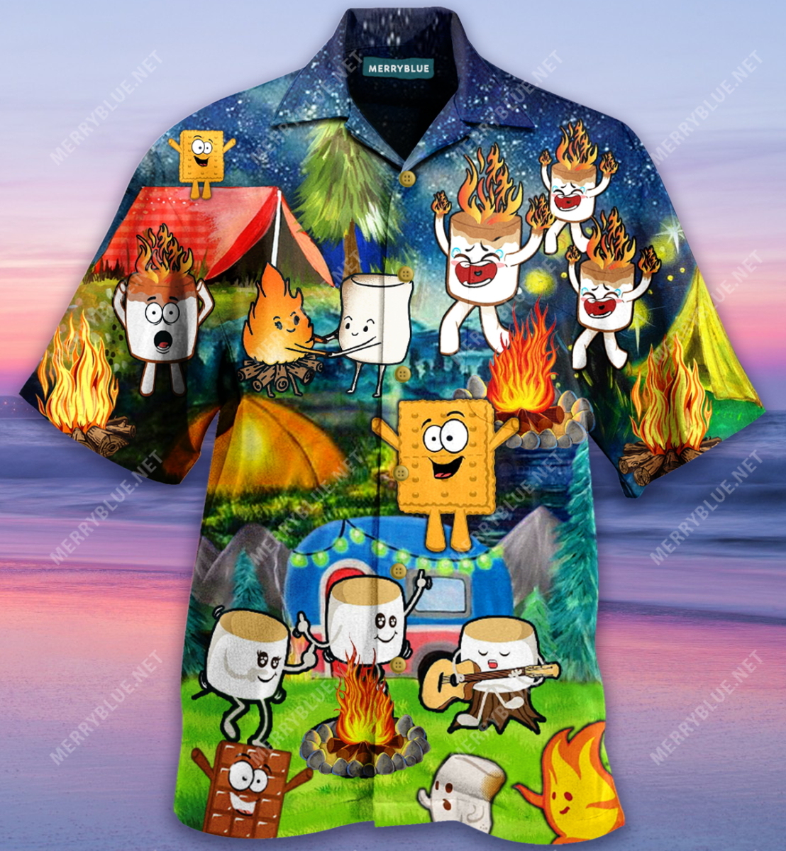 Get Toasted Marshmallow Camping Unisex Hawaii Shirt Ha10963