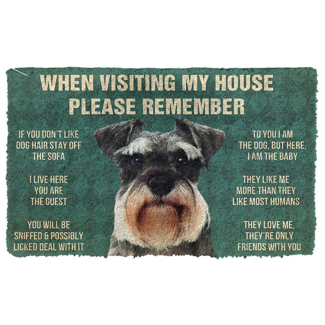 Gearhumans  GearHuman 3D Please Remember Miniature Schnauzer Dogs House Rules Doormat