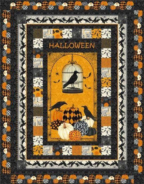 Halloween Raven Pumpkin Cla0710465Q Quilt Blanket