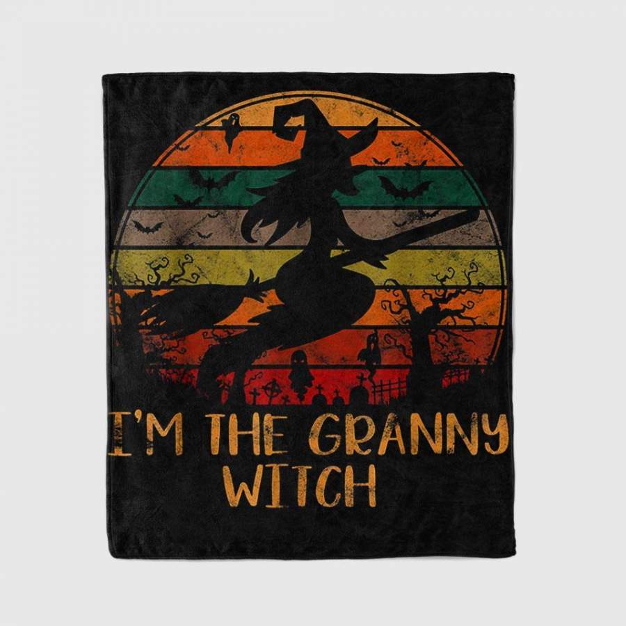 I’M The Granny Witch Halloween Gift Matching Group Costume Blanket Personalized Fleece Blanket Halloween Gifts