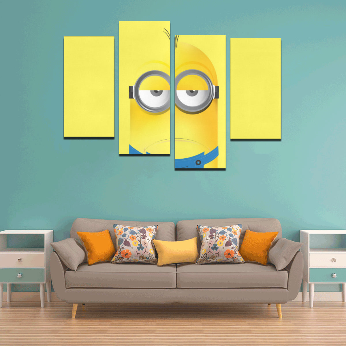 Minion Canvas Wall Art 4 Pieces Framed Wall Pictures