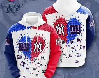 New York Giants X New York Mets Love 3D Hoodie Sweatshirt 3D All Over Print best gift personalized