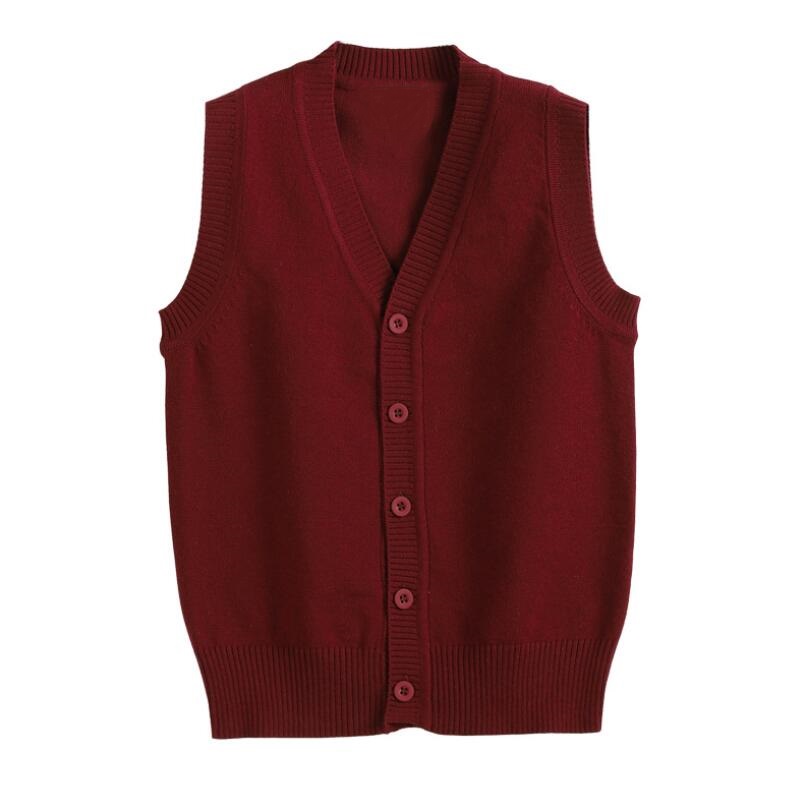 3-16 Years School Teenager Boys Girls Sweater Vest Children Waistcoats Baby Toddler Solid Sweater Cardigan Kids Knitted Sweater alx