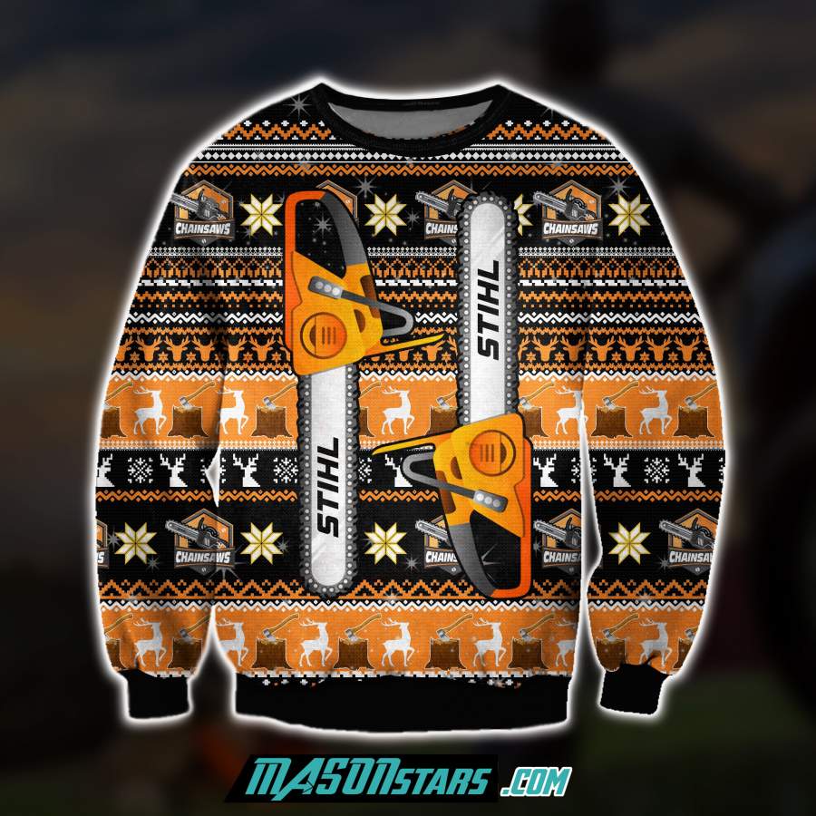 STIHL CHAINSAWS 3D ALL OVER PRINT UGLY CHRISTMAS SWEATER 201