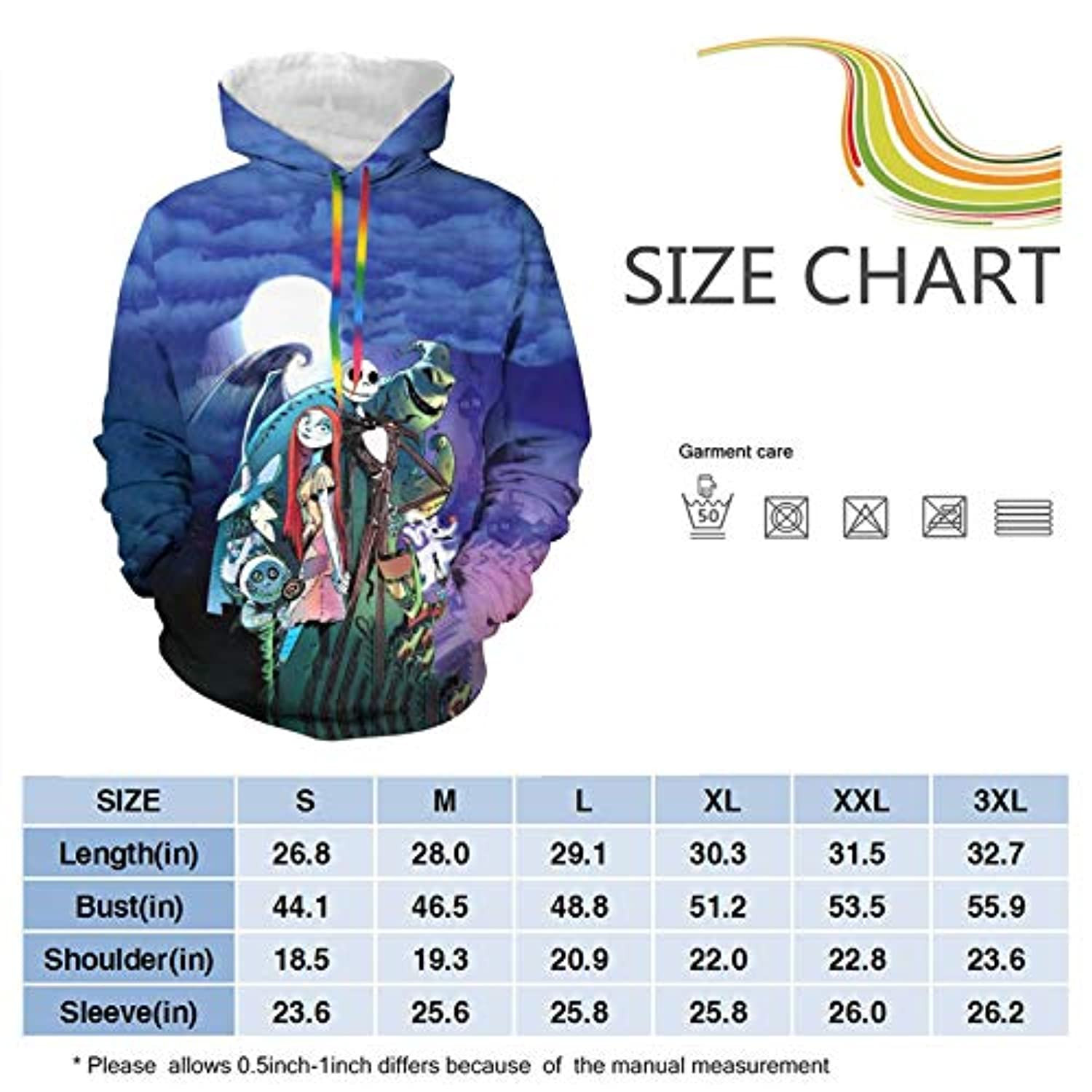 Nightmare Before Christmas Jack Skellington Hooded Sweatshirt Hoodie