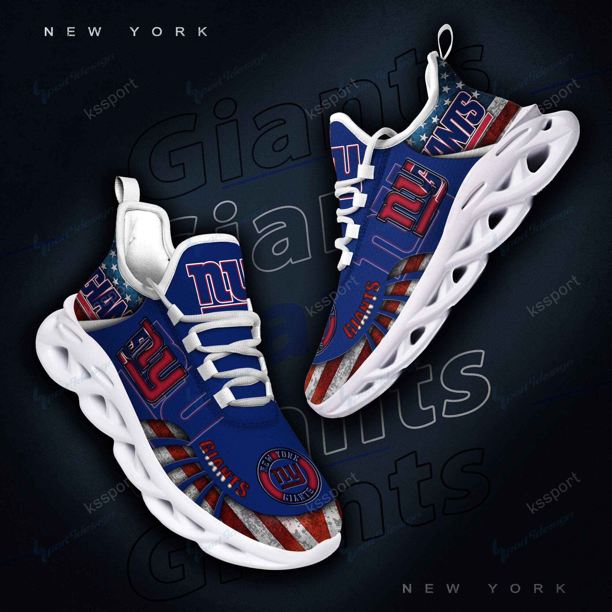 New York Giants Yezy Running Sneakers Bg826