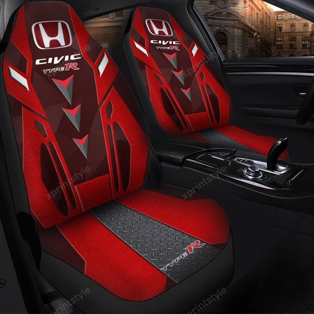 HONDA CIVIC TYPER CAR SEAT COVER (SET OF 2) VER1 (RED) Fashion Store