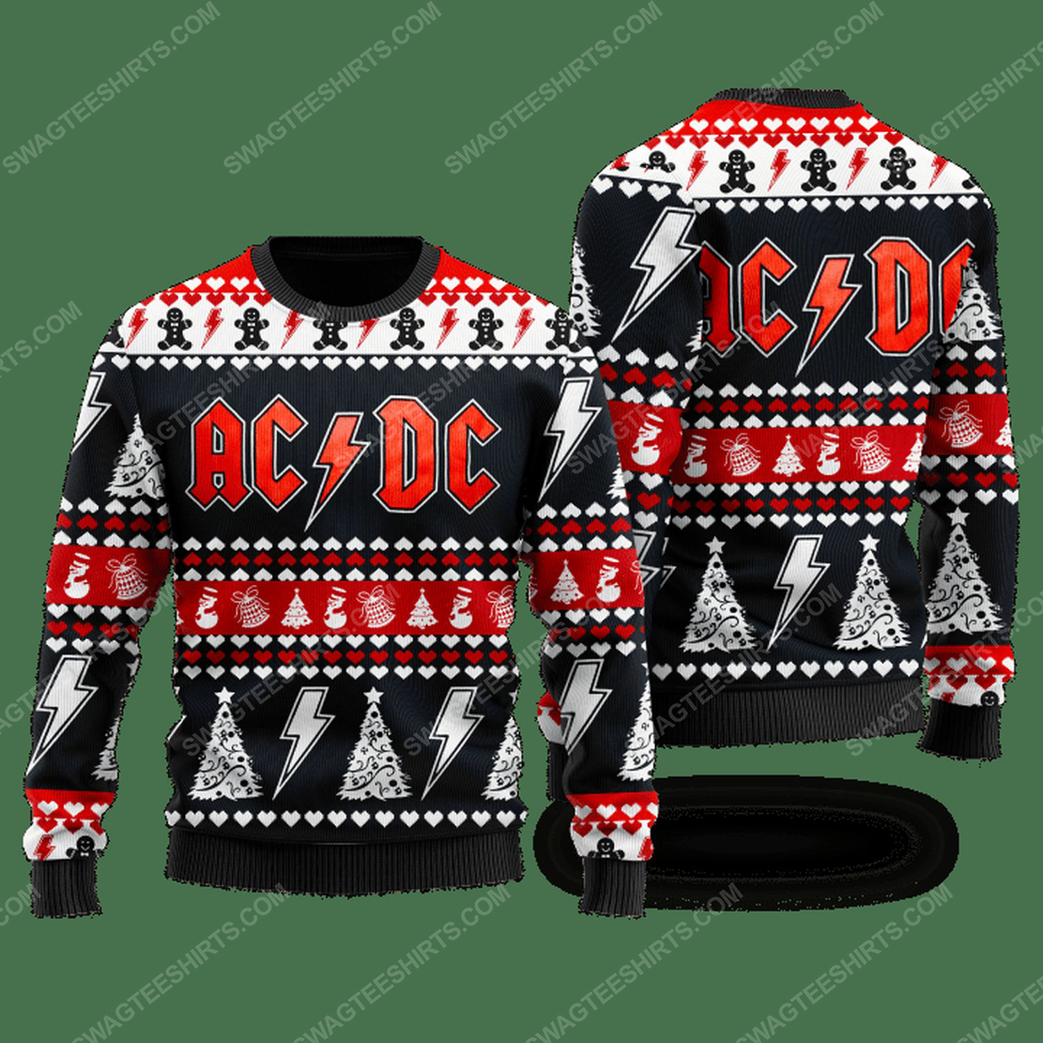 [Special Edition] Ac Dc Rock Band Ugly Christmas Sweater- Maria