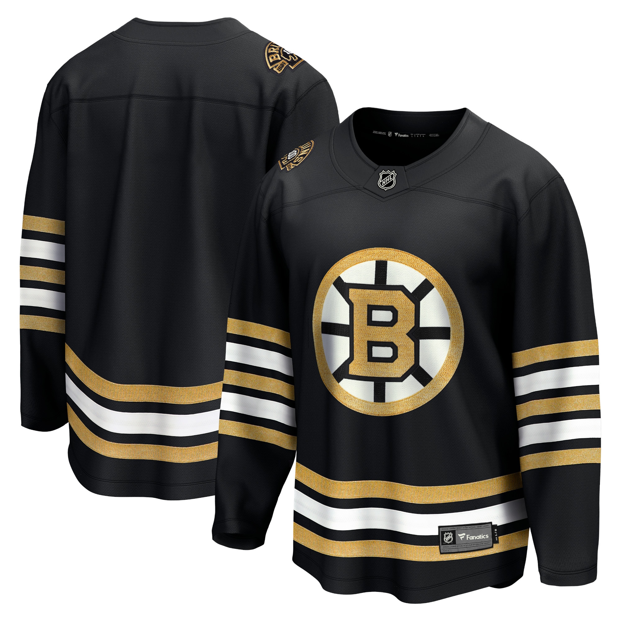 Boston Bruins Branded 100th Anniversary Premier Breakaway Jersey – Black