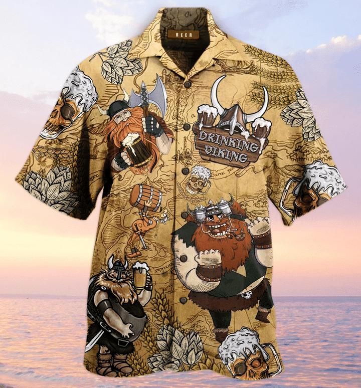 Viking Beer Christmas Aloha Hawaiian Shirt Colorful Short Sleeve Summer Beach Casual Shirt For Men And Women