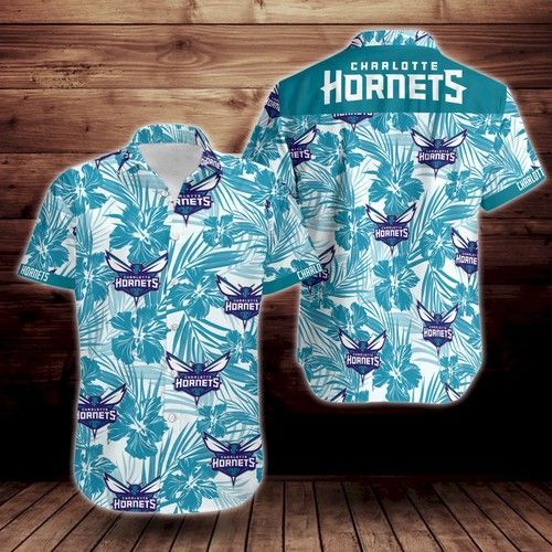 Charlotte Hornets Tropical Flower Short Sleeve Hawaii Shirt Ha95880