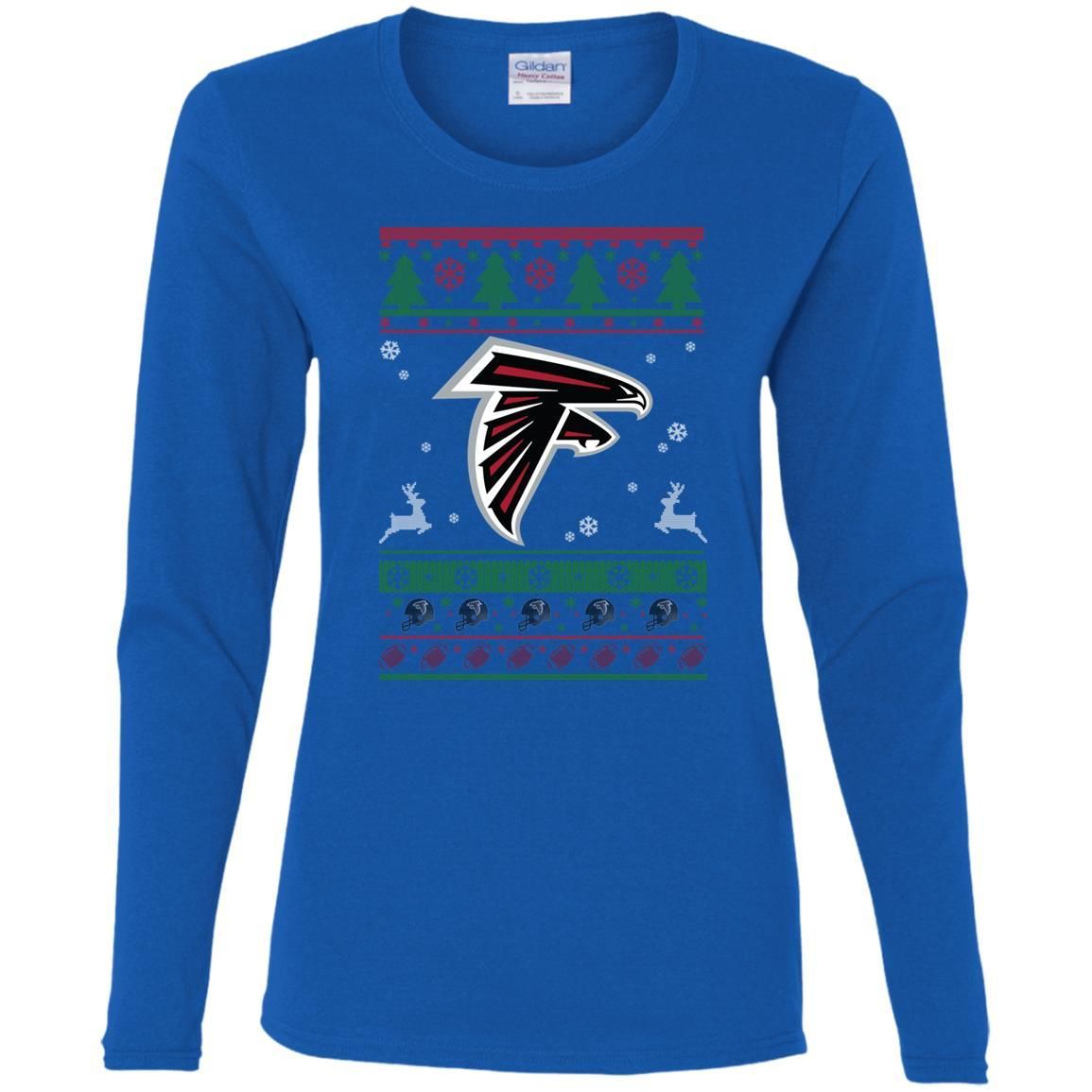 Atlanta Falcons Logo Football Teams Ugly Christmas Sweater Women Long Sleeve Shirt