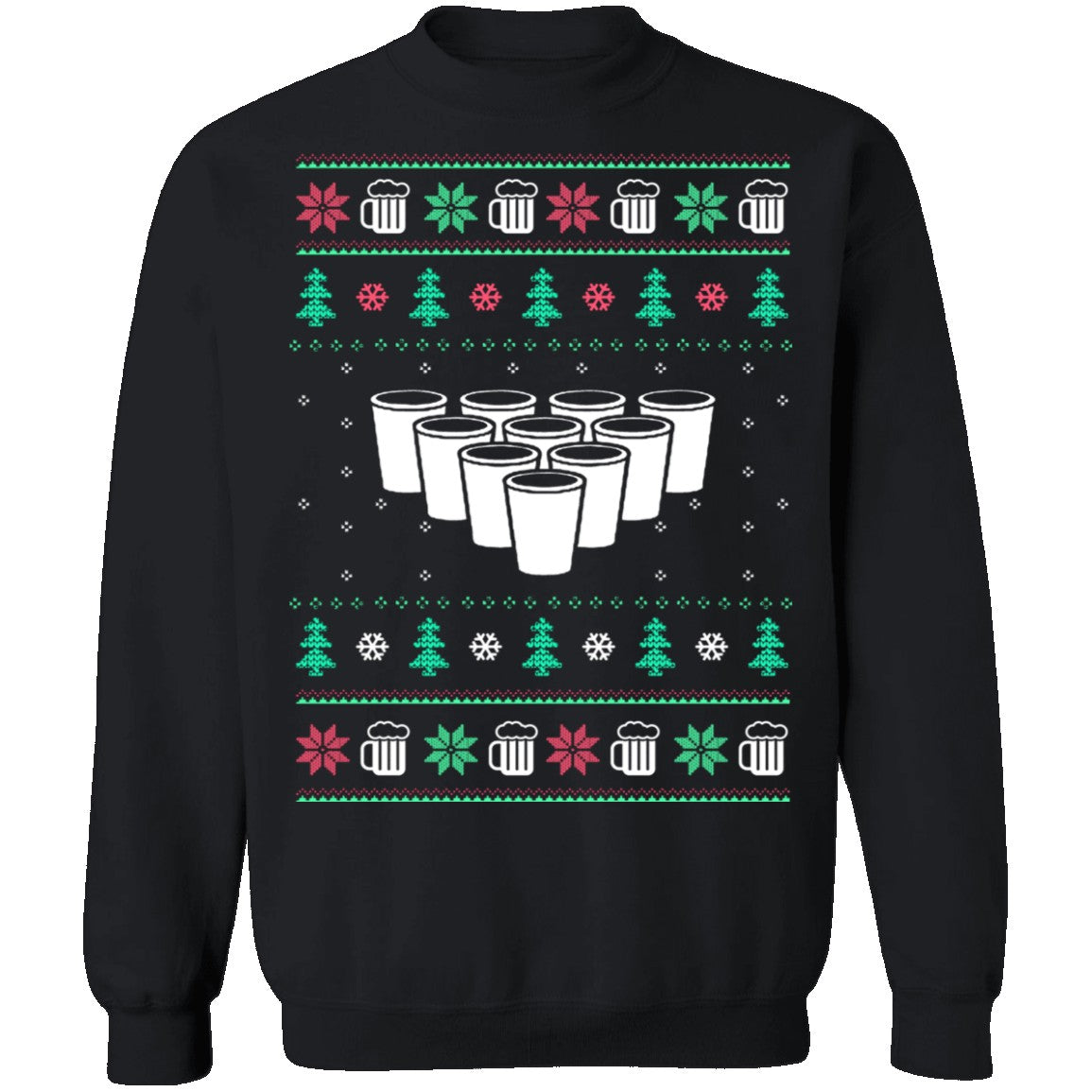 Beer Pong Ugly Christmas Sweater