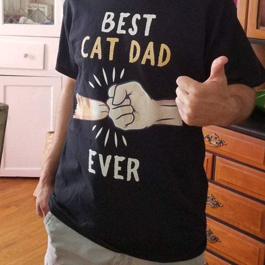 Best Cat Dad Ever Shirt, Paw Fist Bump Shirt, Kitty Fistbump Shirt, Cat Dad Shirt, Gift For Cat Lover, Cat Owner Shirt