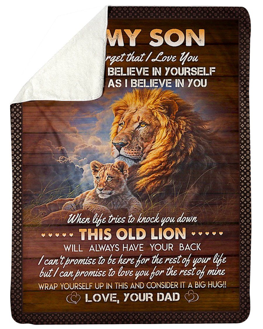 This Old Lion Will Always Have Your Back To Son Fleece Blanket