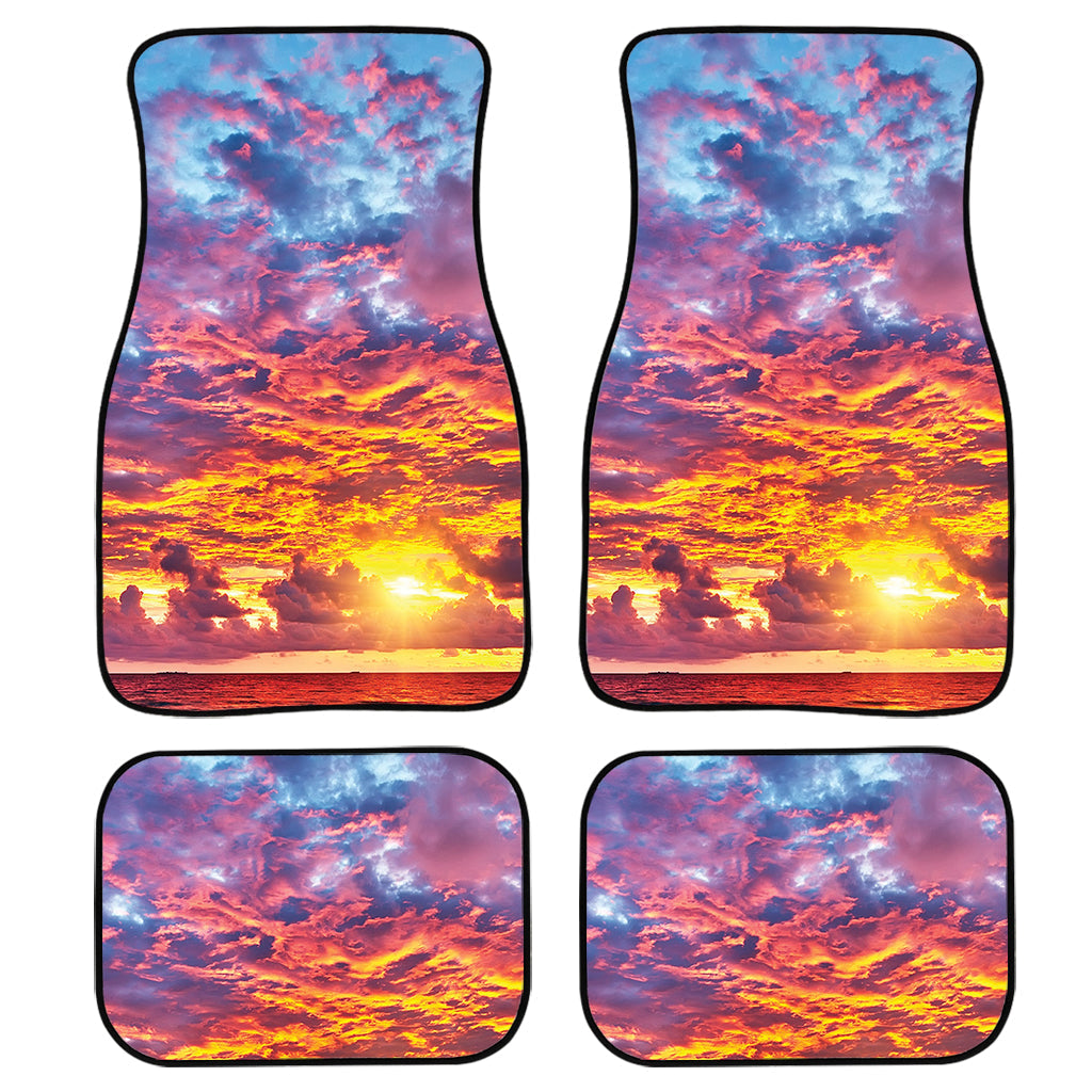 Maldives Sunset Print Front And Back Car Floor Mats, Front Car Mat