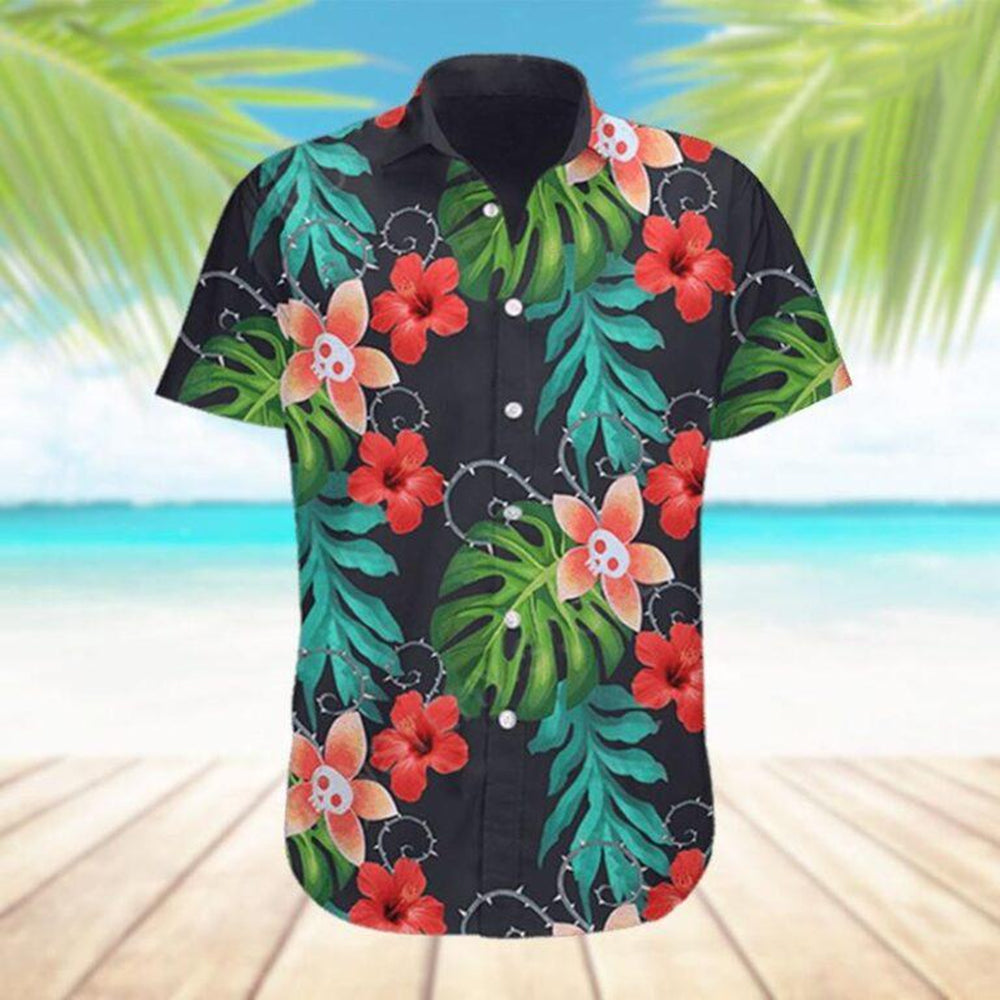 Dracula Hotel Transylvania Retro Tropical Flowers Hawaii Shirts Ha30791