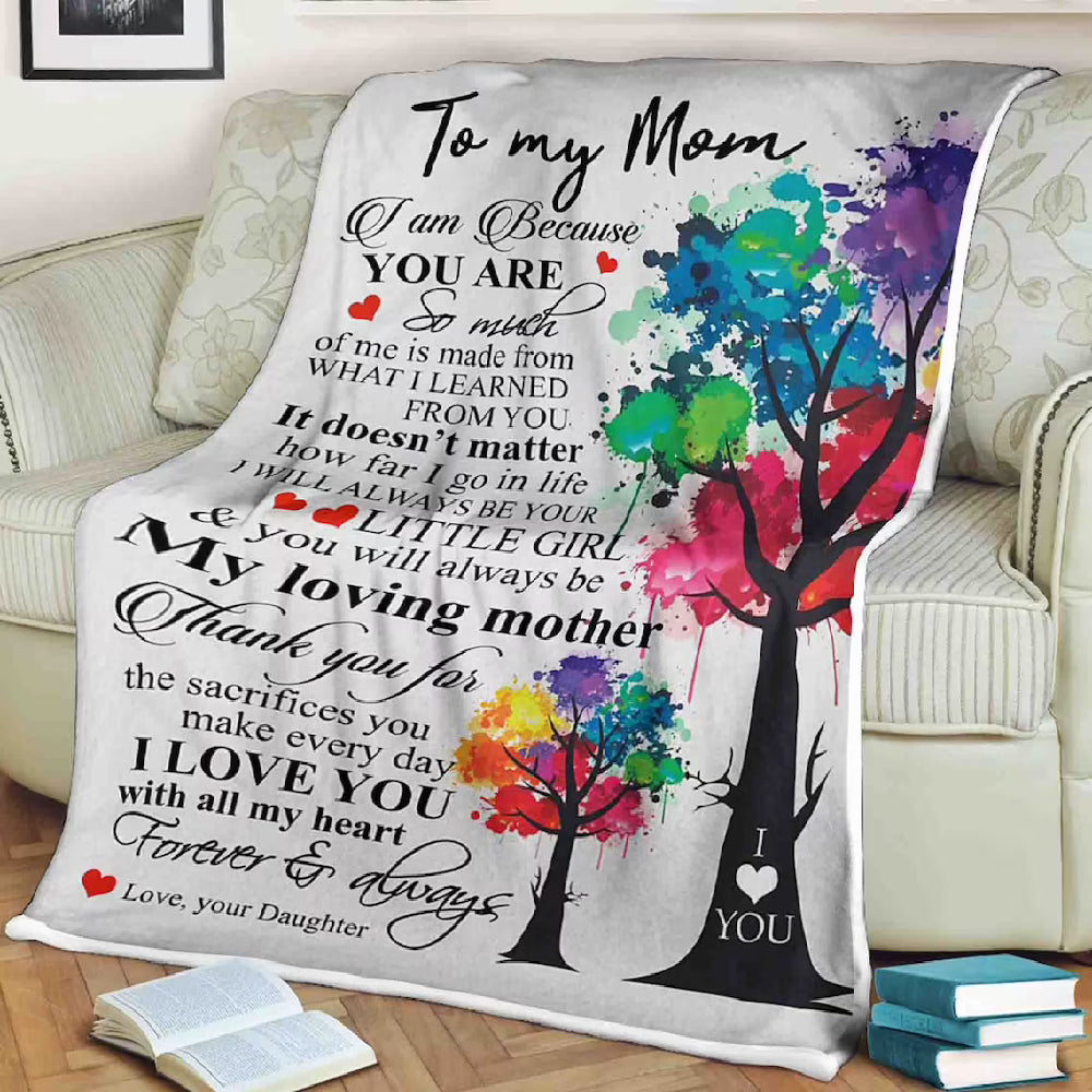 To My Mother I Will Always Be Your Girl Mom Fleece Blanket Gift For Family,Birthday,Parents,Mother,Mom Gift Home Decor Bedding Couch Sofa Soft And Comfy