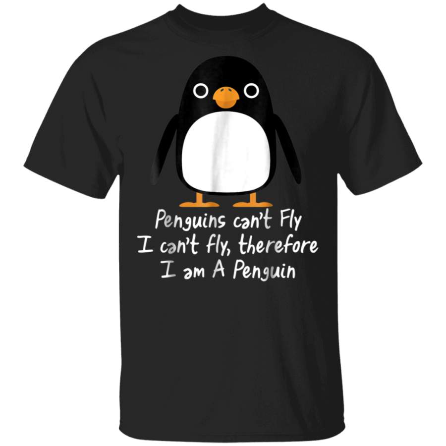 Funny Penguin T Shirt Cool I can’t fly animal love gift tee