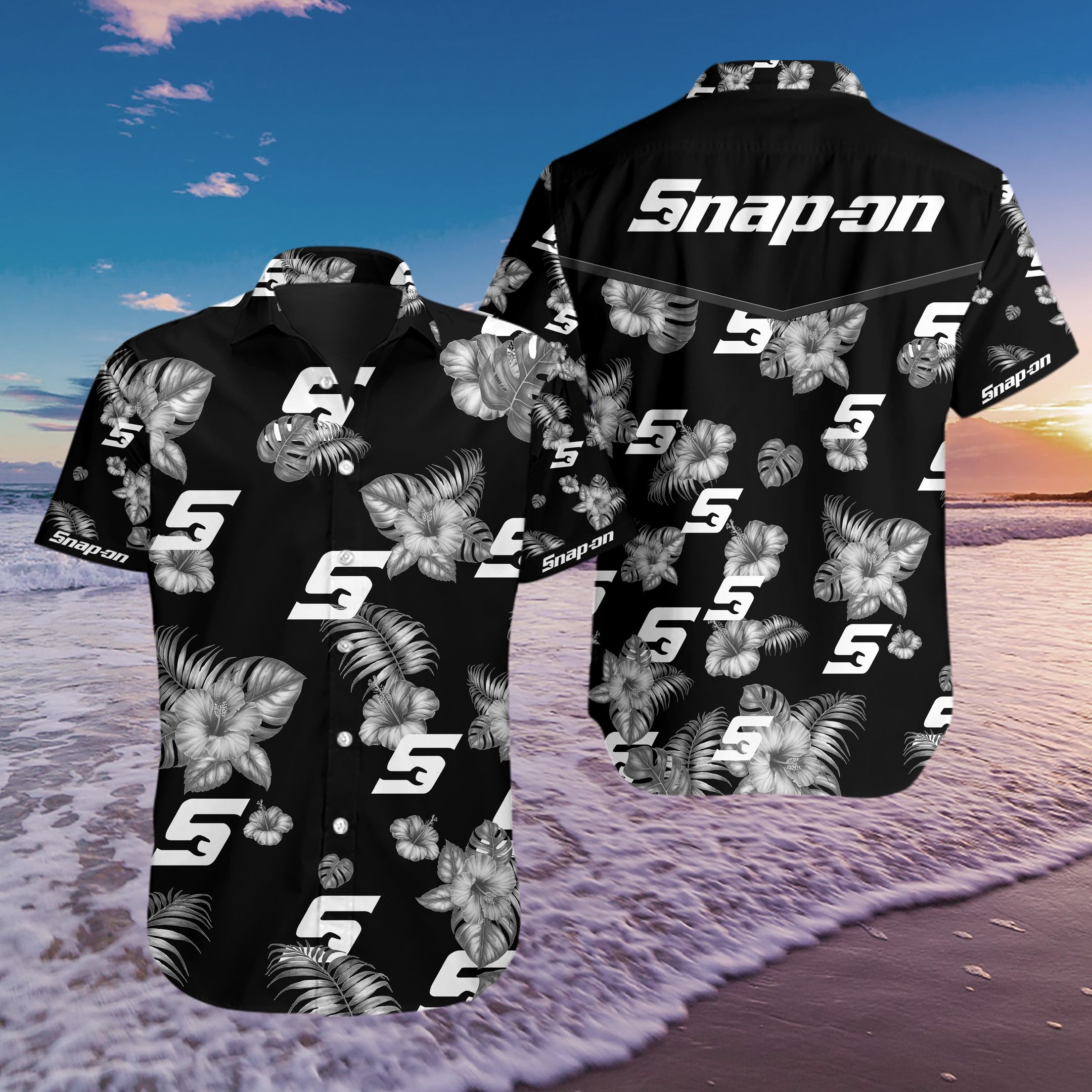 3D All Over Printed Snap-On Ttt-Va Hawaiian Shirts Ver 1 (Black)