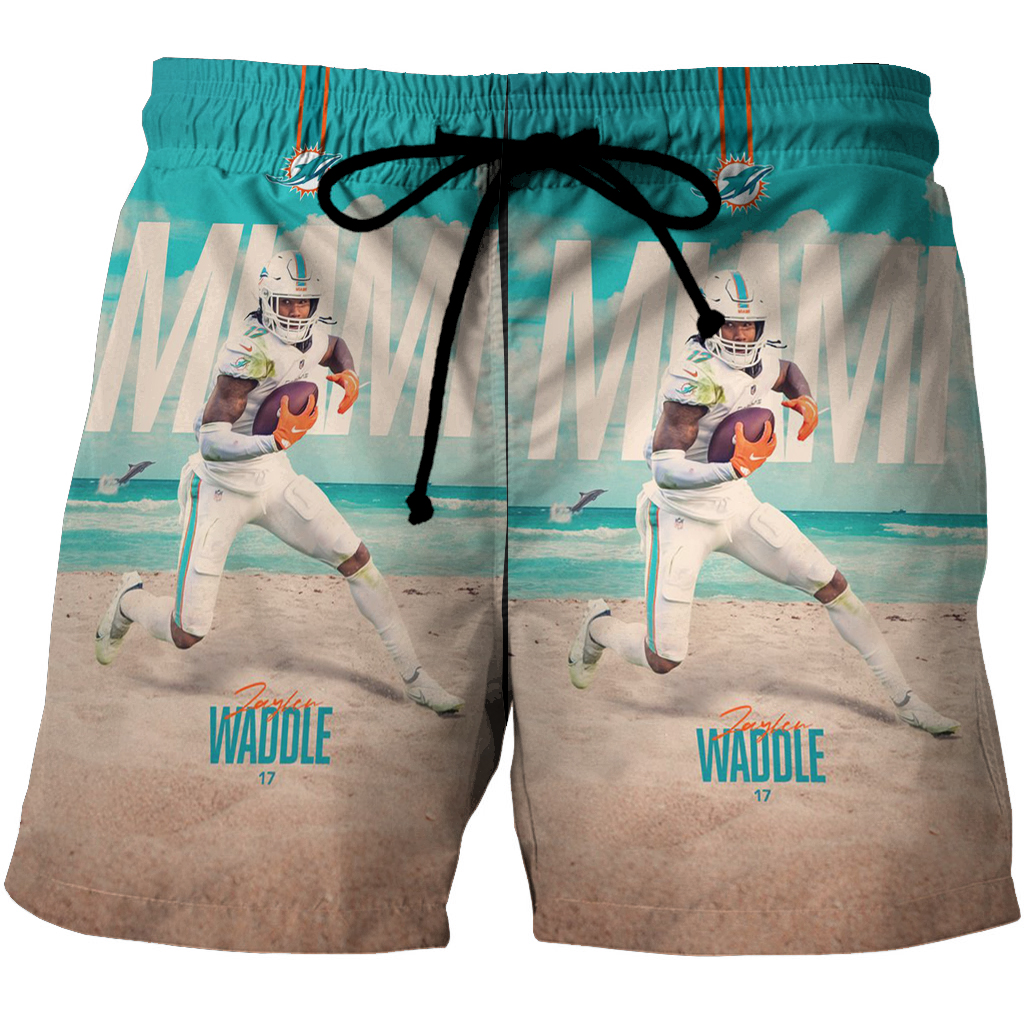 Miami Dolphins Jaylen Waddle3 3D All Over Print Summer Beach Hawaiian Short