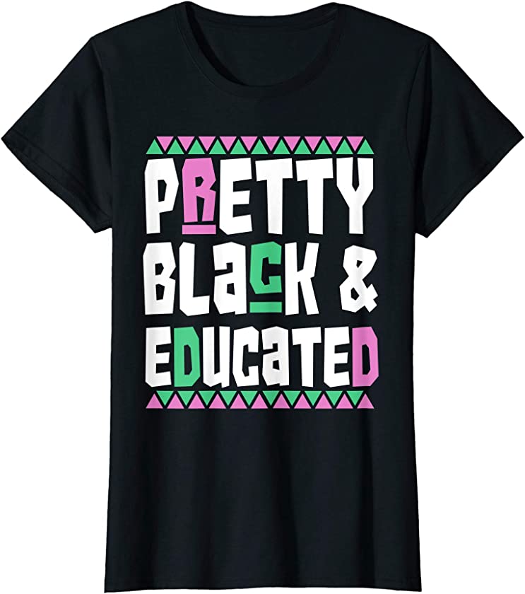 Womens Dashiki Pretty Black And Educated African Pride Heritage T-Shirt