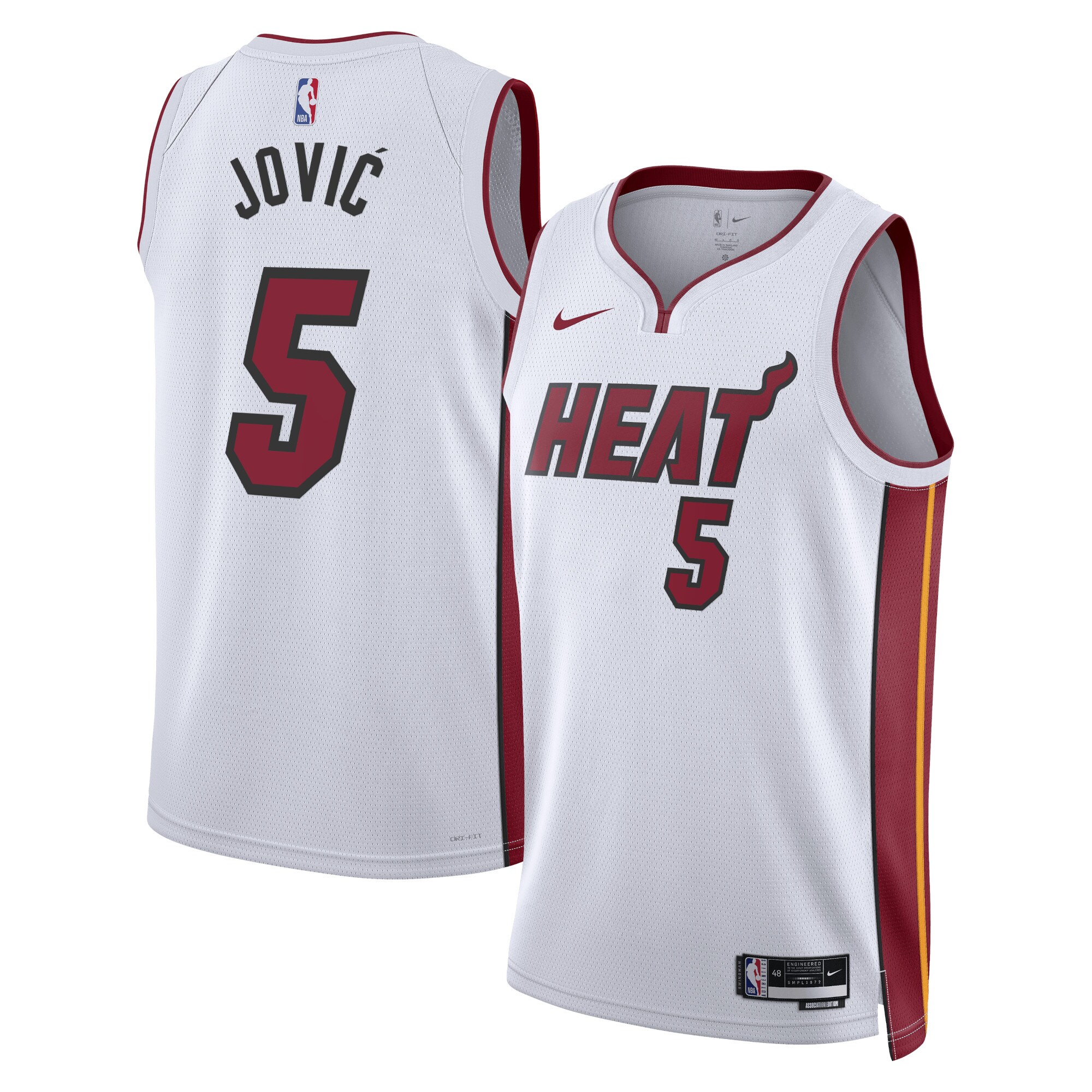 Miami Heat Association Edition Swingman Jersey – White – Nikola Jovic – Unisex