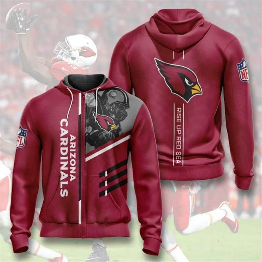 Arizona Cardinals Casual Zipper Hoodie