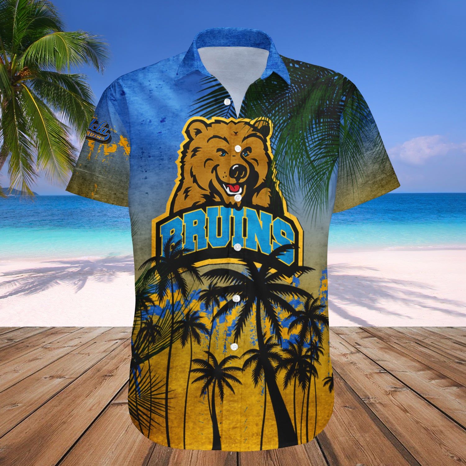 Ucla Bruins Hawaii Shirt Coconut Tree Tropical Grunge – NCAA