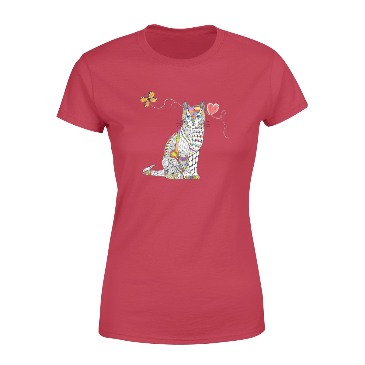 Zentangle Rainbow Cat – Premium Women’S T-Shirt, Gift For Cat Lover T-Shirt Hoodie All Color Size S-5Xl