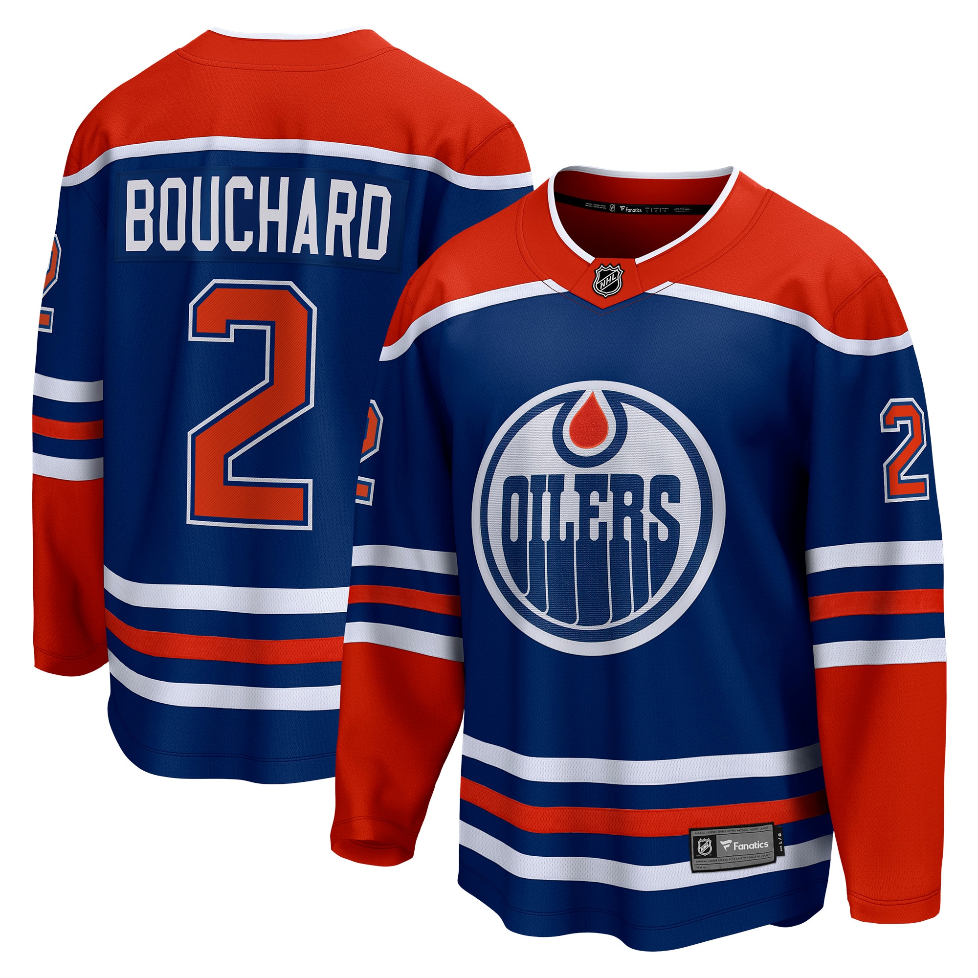 Men's Edmonton Oilers Evan Bouchard Royal Home Breakaway Player Jersey