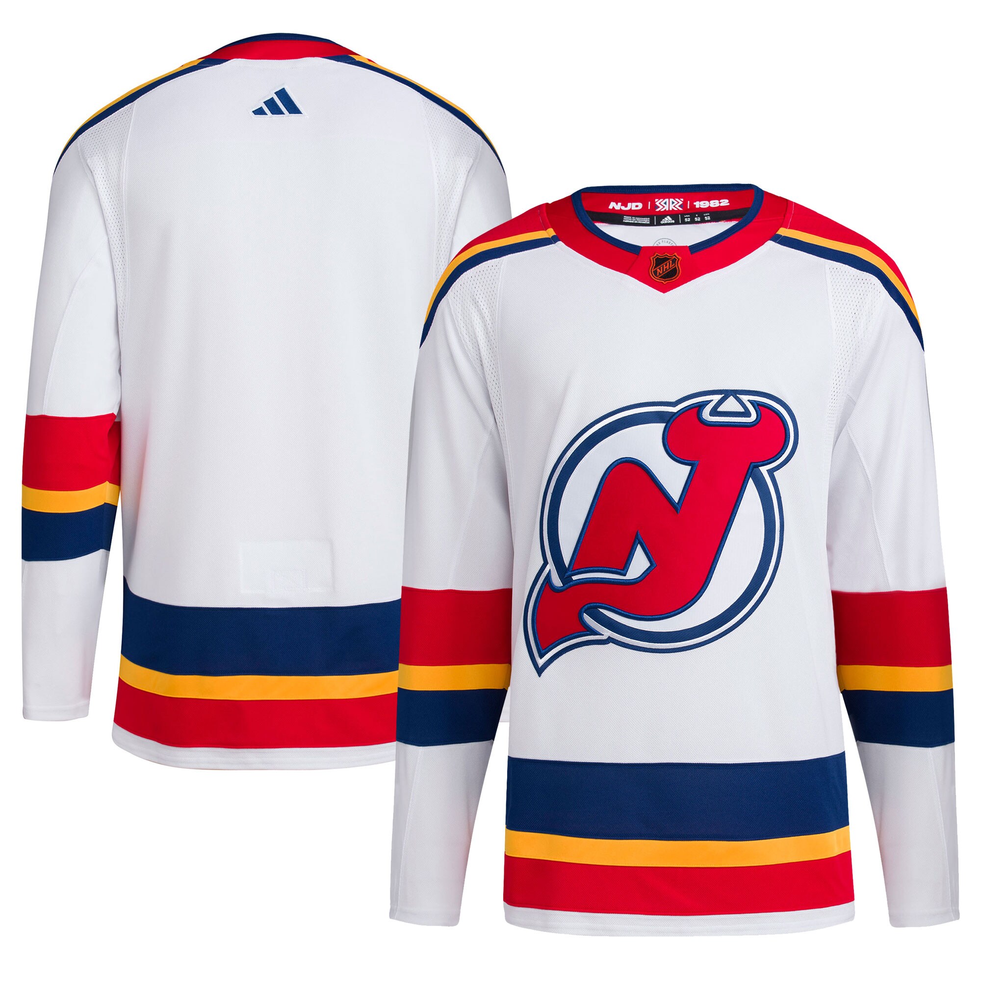 Men's New Jersey Devils adidas White Reverse Retro 2.0 Authentic Blank Jersey