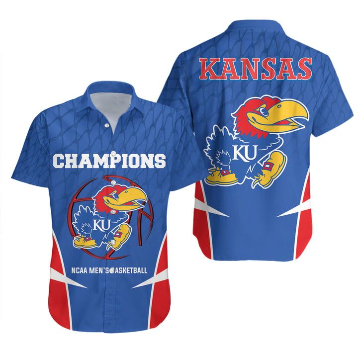 NCCA Kansas Jayhawks Blue Basketball Champions Hawaiian Shirt