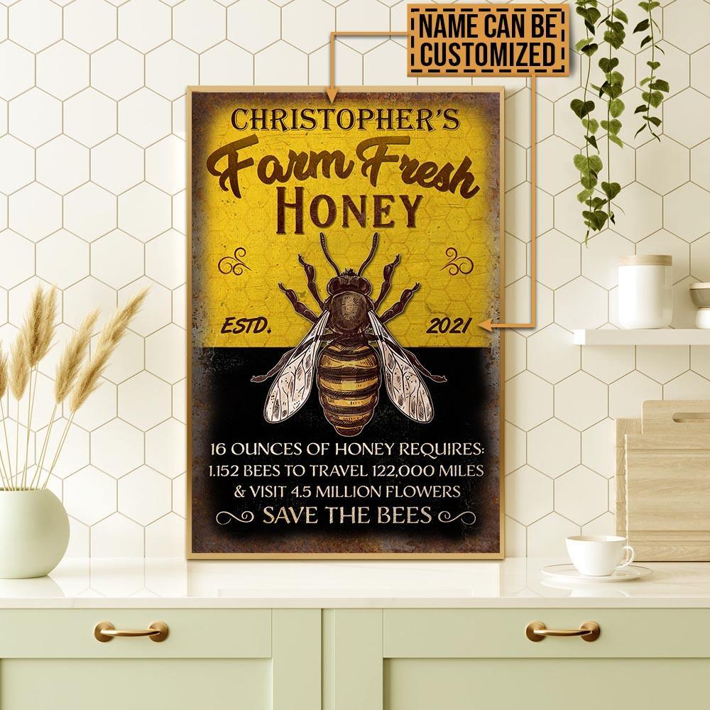 Aeticon Gifts Personalized Honey Bee Save The Bees Canvas Mom Dad Gift Home Decor