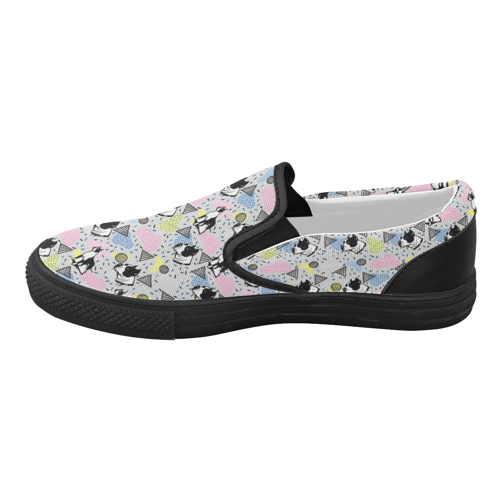 American Staffordshire Terrier Pattern Black Women’s Slip-on Canvas Shoes