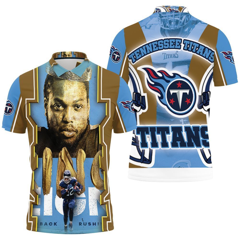 22 King Derrick Henry Tennessee Titans 2021 South Division 3D Polo Shirt All Over Print Jersey